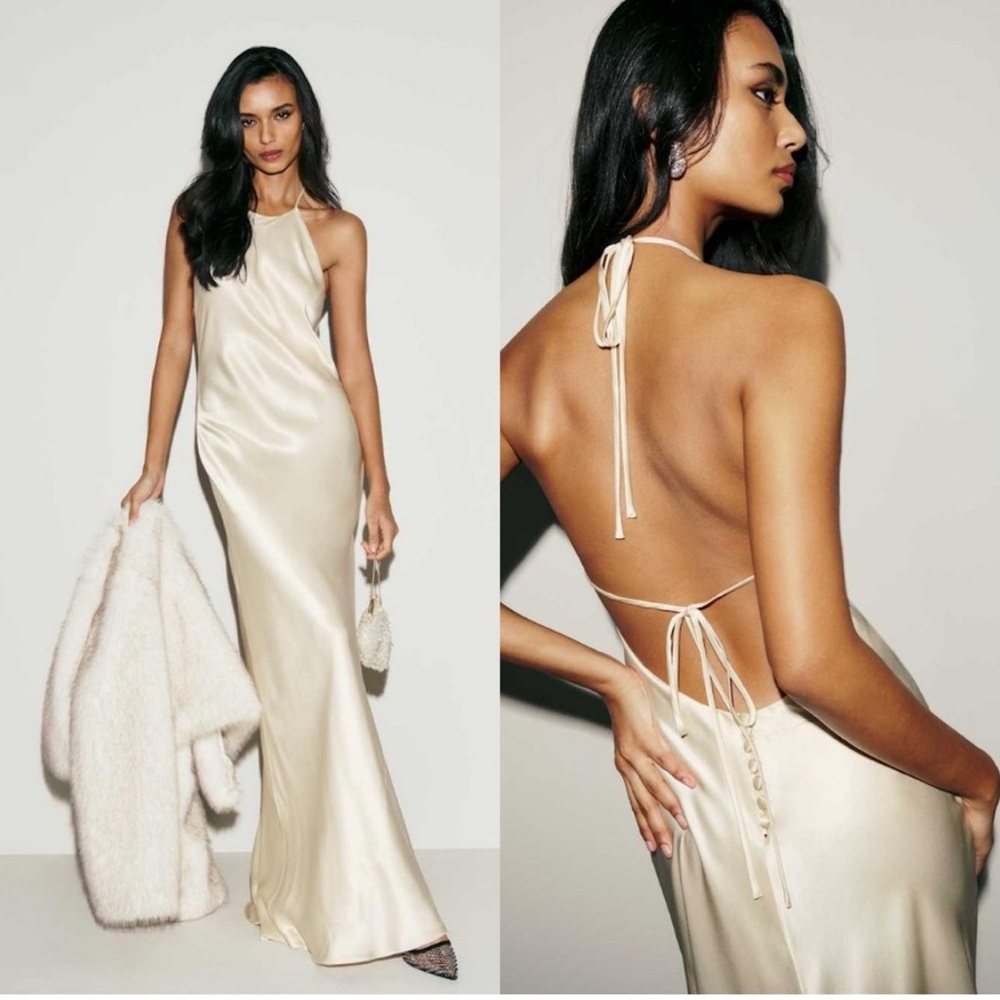 Reformation Jeany Silk Gown – Fior Di Latte | XLP | NWT